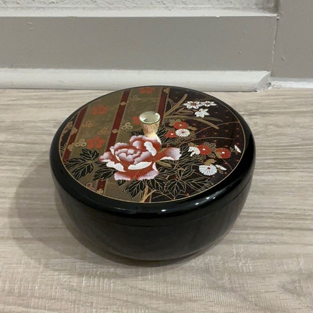 Black Floral Decorative Box